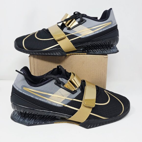 Nike Romaleos 4 Weightlifting Shoes Black Metallic Gold CD3463-001 Men\'s Size 12 main image 5